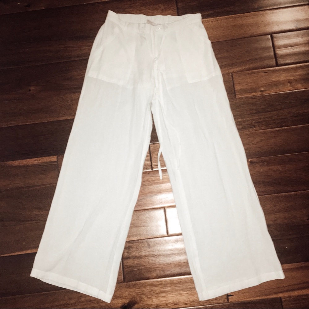 Summer White Linen Pants